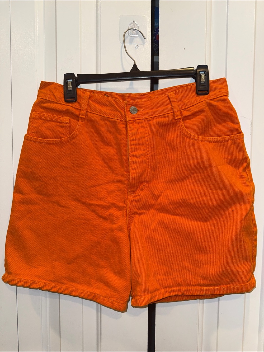 Women’s High-Rise Orange Cotton Shorts